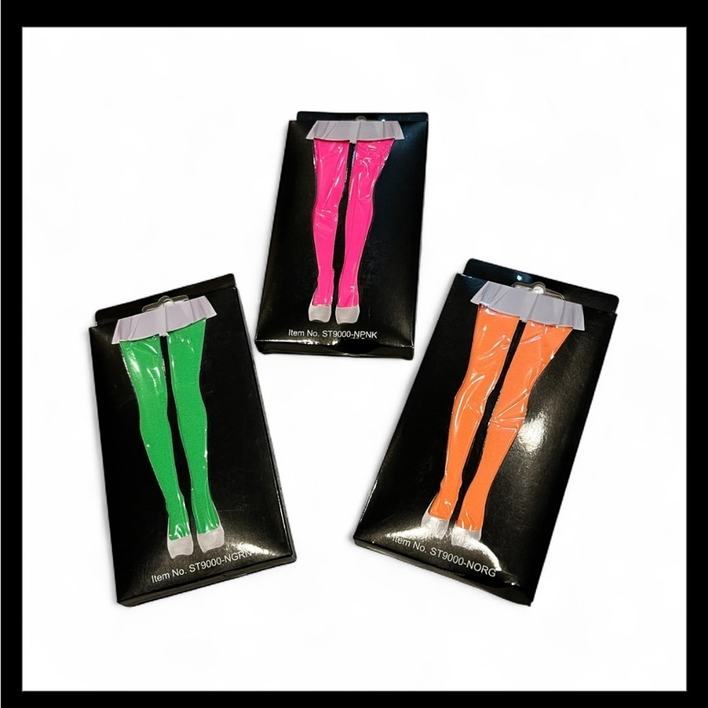 Neon Green, Pink, and Orange Tights Set